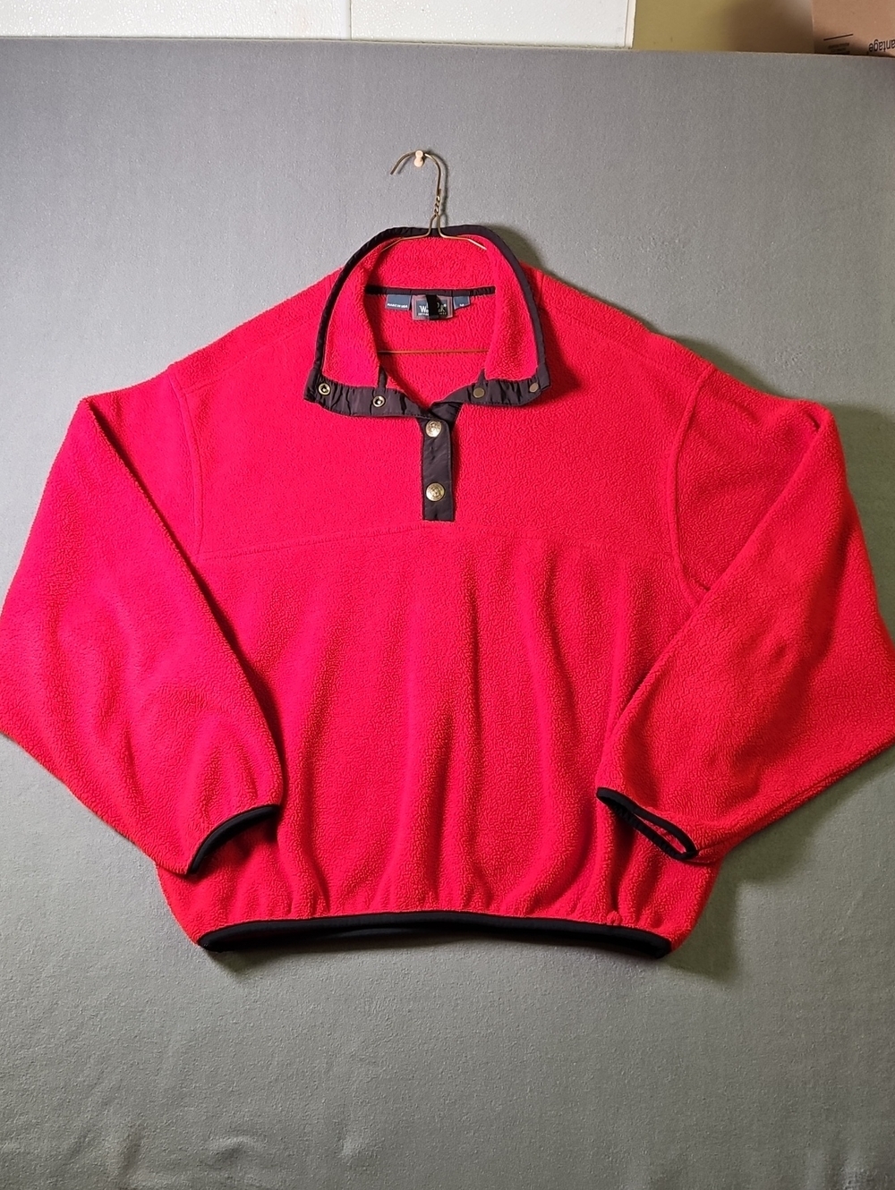 Vintage Woolrich Fleece Snap Pullover Made in USA Men's M Red 90s Gorpcore